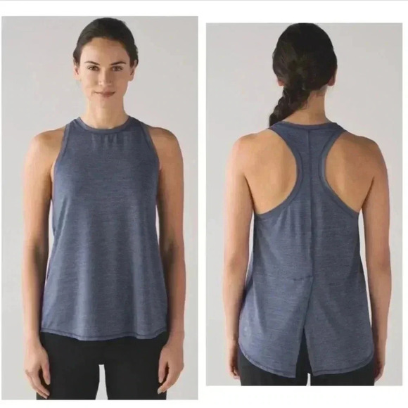 Lululemon Hot Like Agni Singlet Heathered Astro Blue - Picture 1 of 14